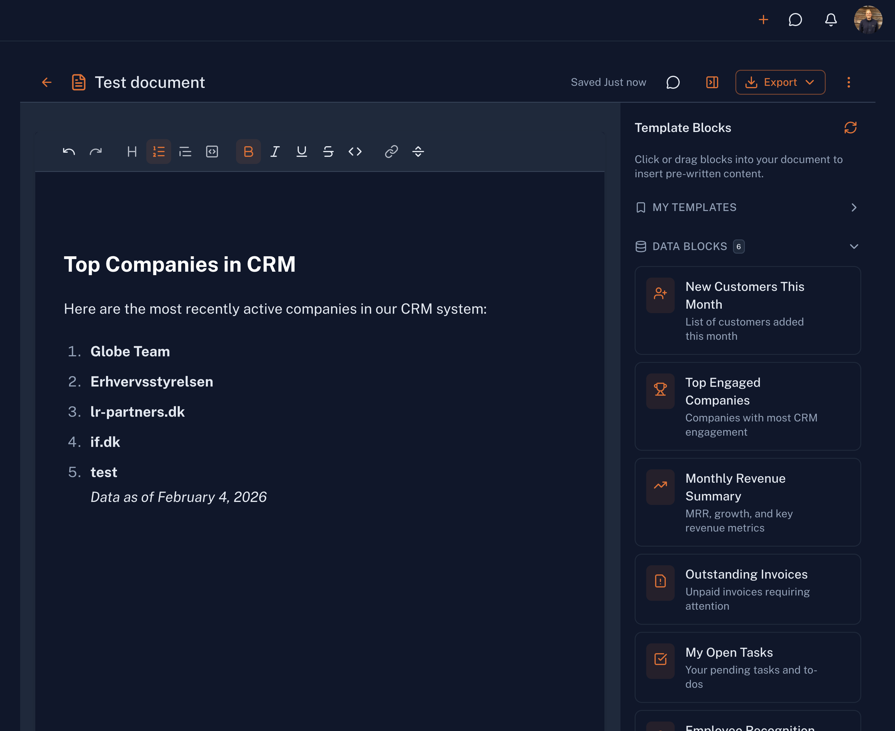 Documents preview